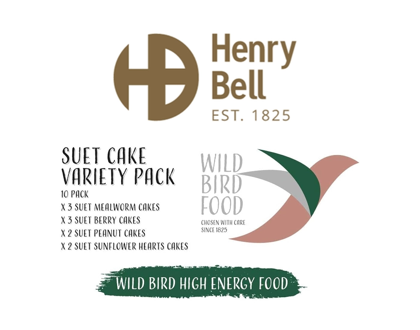 Henry Bell - Suet Cake Variety Pack 10 x 300g | Wild Bird Care - Buy Online SPR Centre UK