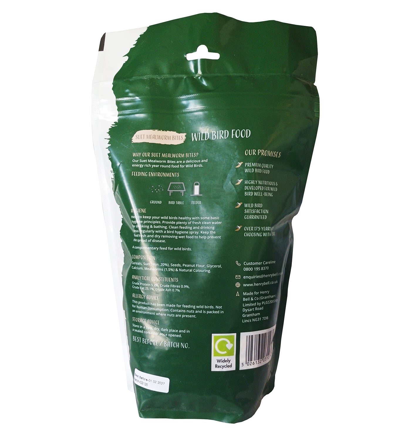 Henry Bell - Suet Mealworm Bites - Buy Online SPR Centre UK