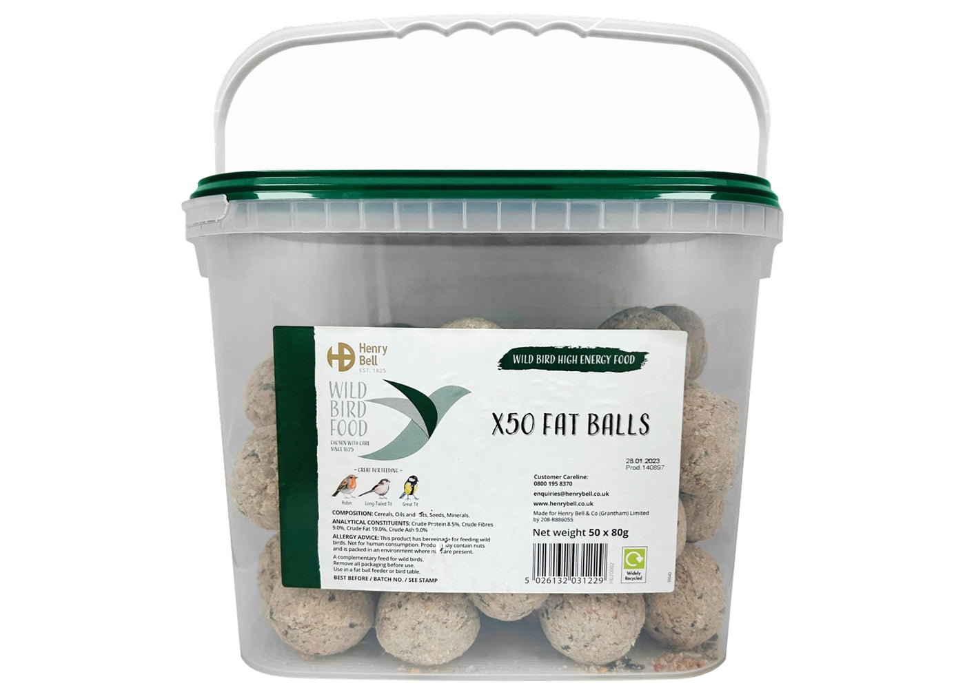 Henry Bell - Fat Balls (Tub of 50) - Buy Online SPR Centre UK