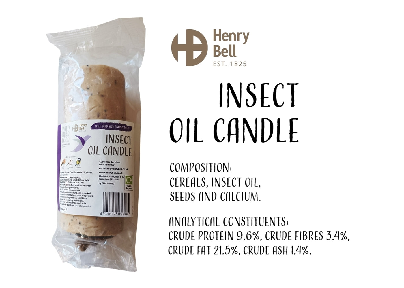 Henry Bell - Insect Oil Candle 500g - Buy Online SPR Centre UK