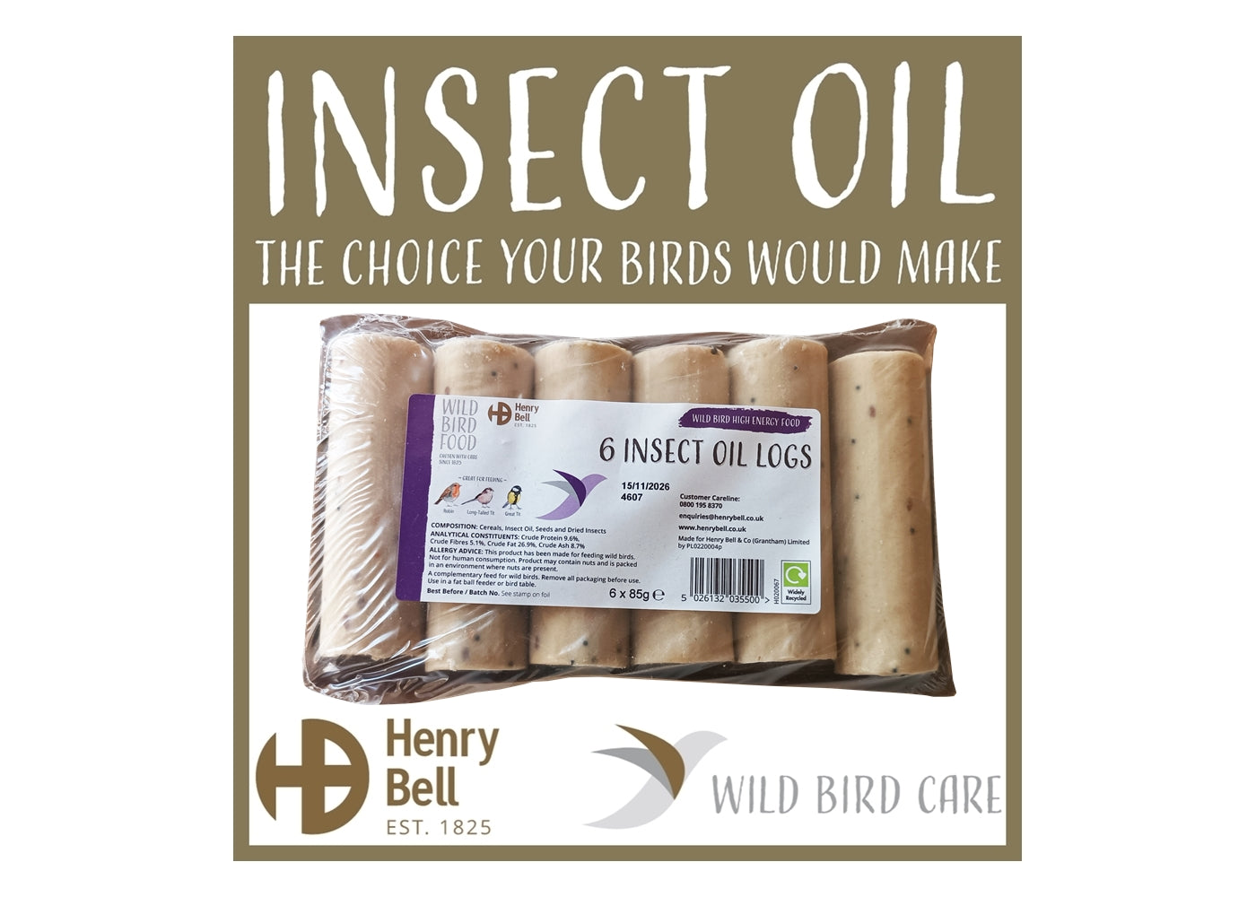 Henry Bell - Insect Oil Logs (Pack of 6) - Buy Online SPR Centre UK