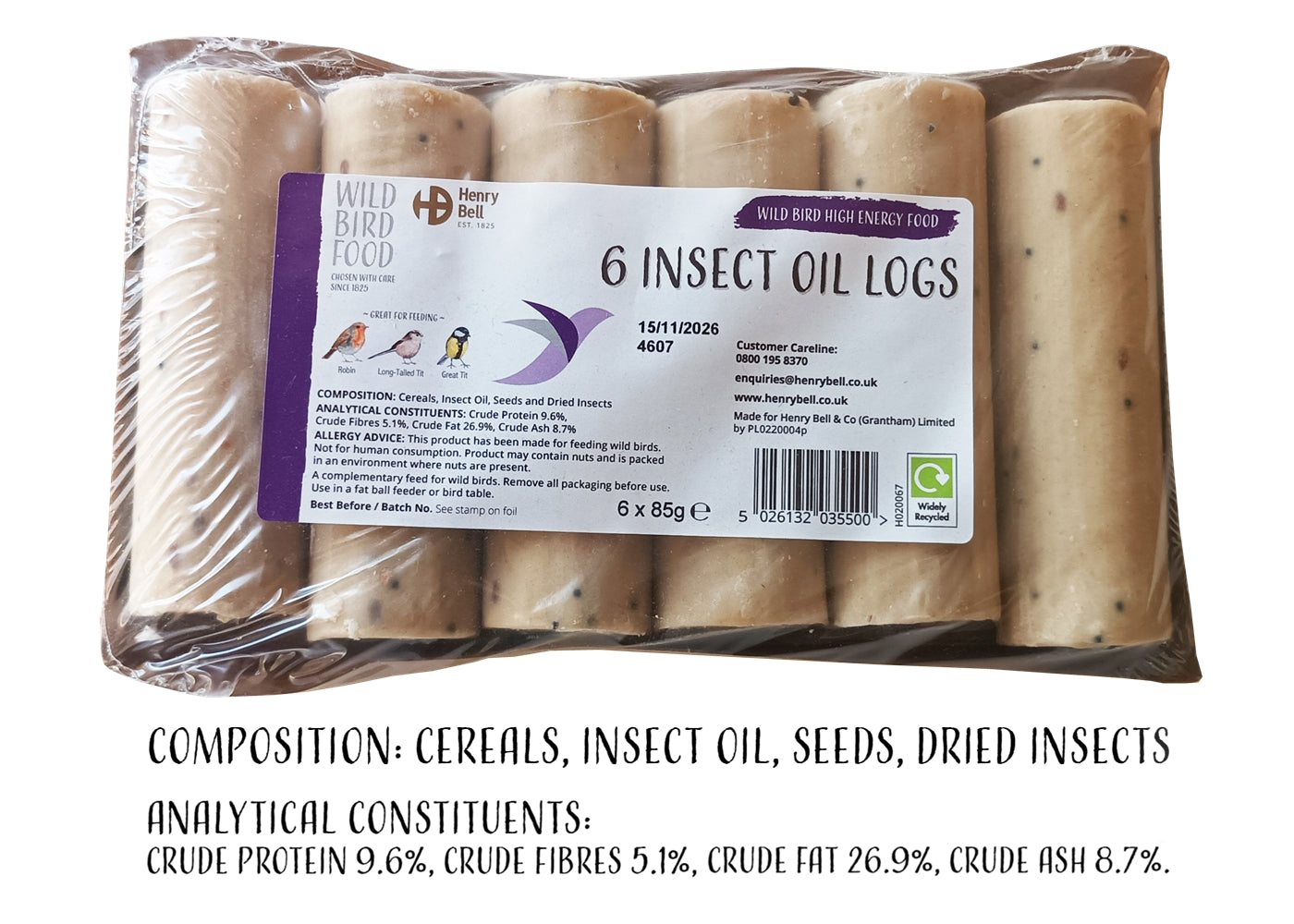 Henry Bell - Insect Oil Logs (Pack of 6) - Buy Online SPR Centre UK