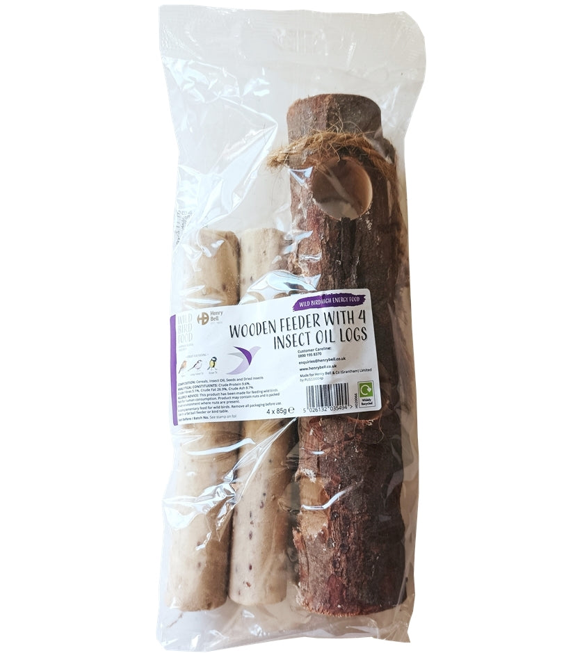 Henry Bell Log Feeder With 4 Insect Oil Logs - Buy Online SPR Centre UK