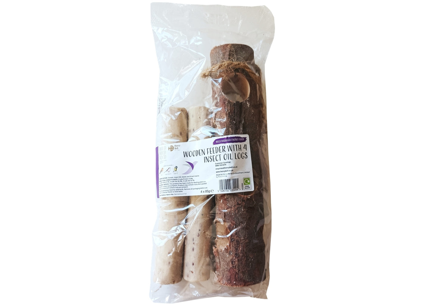 Henry Bell Log Feeder With 4 Insect Oil Logs - Buy Online SPR Centre UK