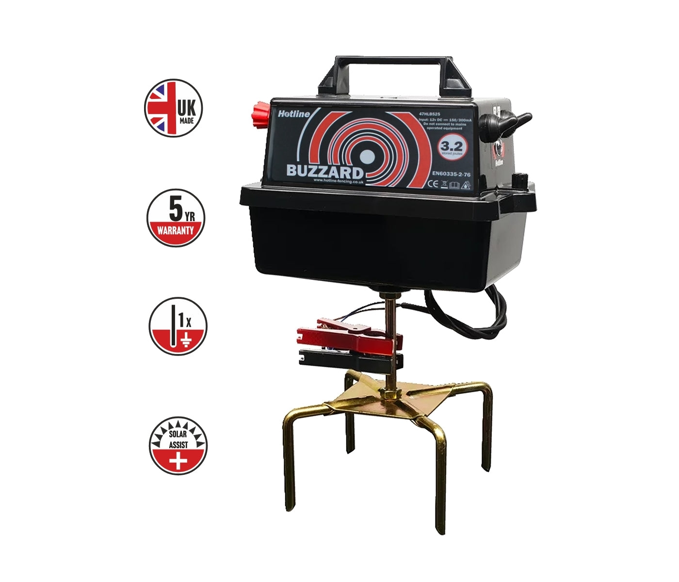 Hotline - Buzzard Energiser 12 Volts | 3.2 Joules - Buy Online SPR Centre UK