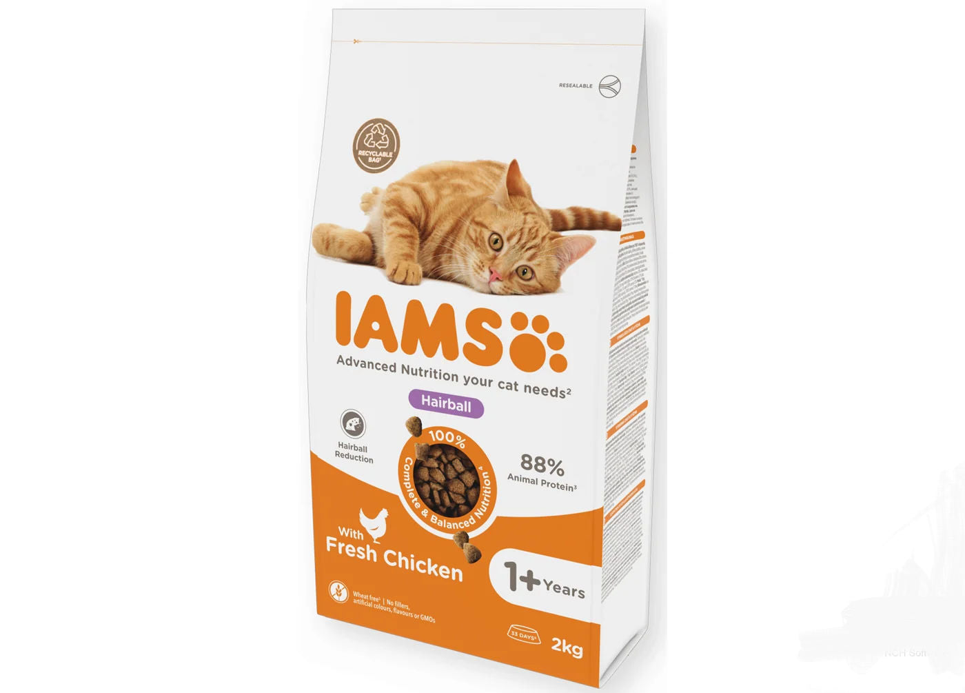 IAMS - Adult Hairball Reduction Dry Cat Food with Fresh Chicken - 2kg