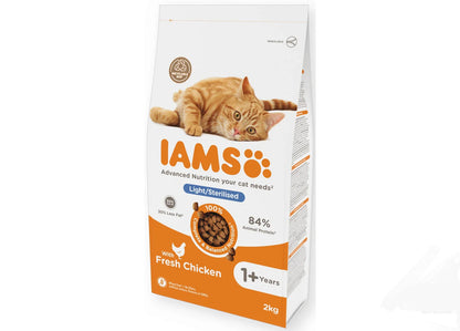 IAMS - Adult Light in Fat/Sterilised Cat Food 2kg - Buy Online SPR Centre UK