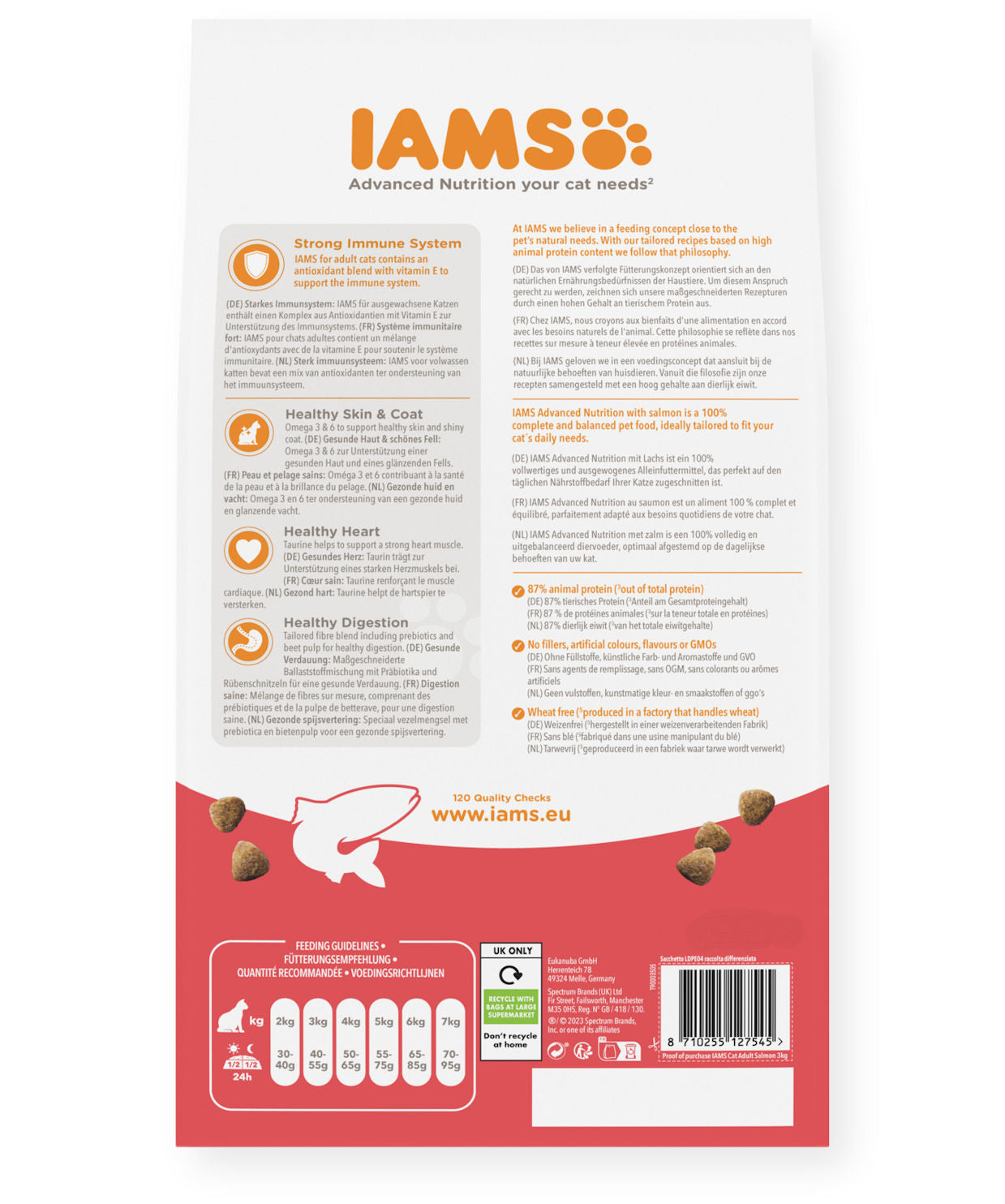 IAMS - Adult Dry Cat Food with Salmon 2kg - Buy Online SPR Centre UK