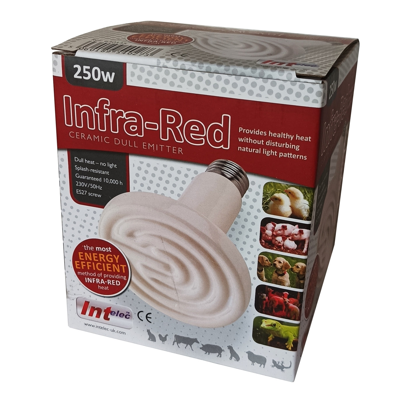 Intelec - Ceramic Infra-Red Dull Emitter Bulb - 250watt - Buy Online SPR Centre UK