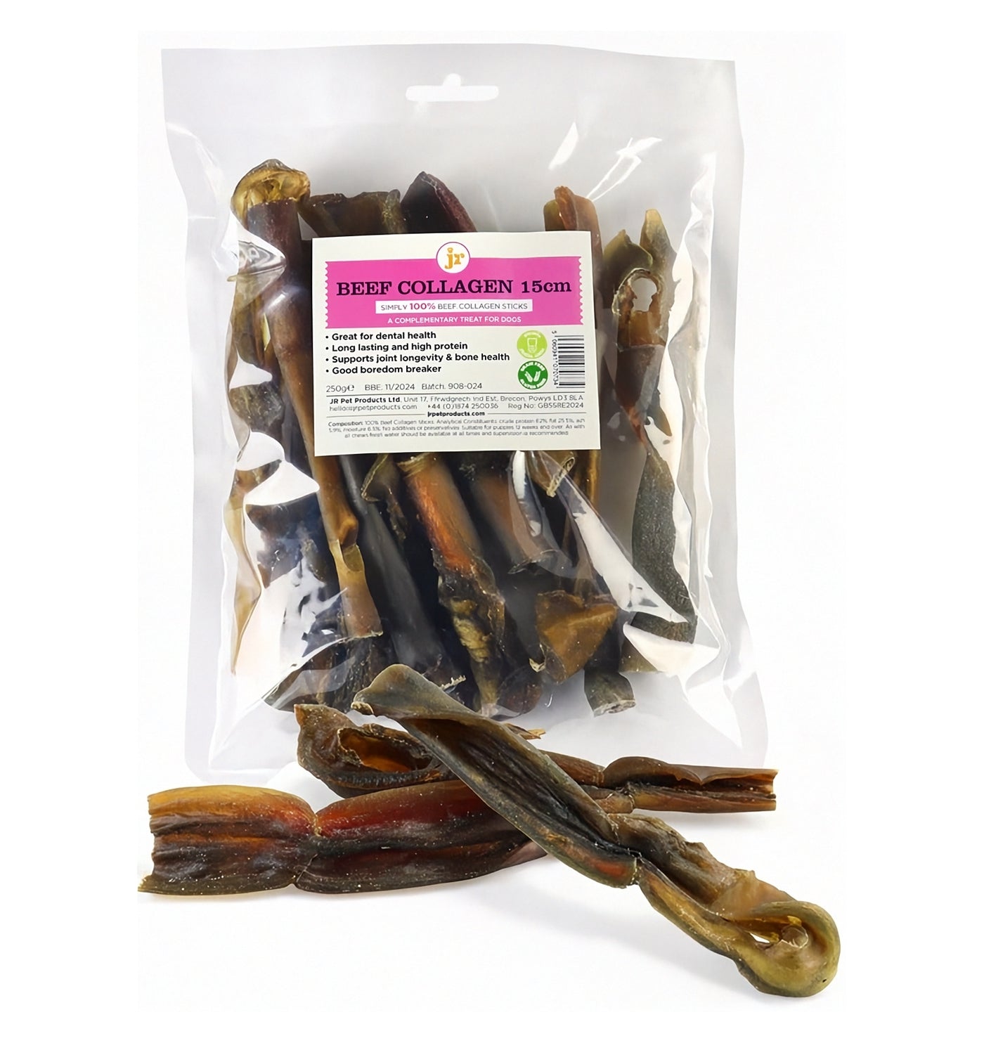 JR Pet Products - Beef Collagen Sticks 250g - Buy Online SPR Centre UK