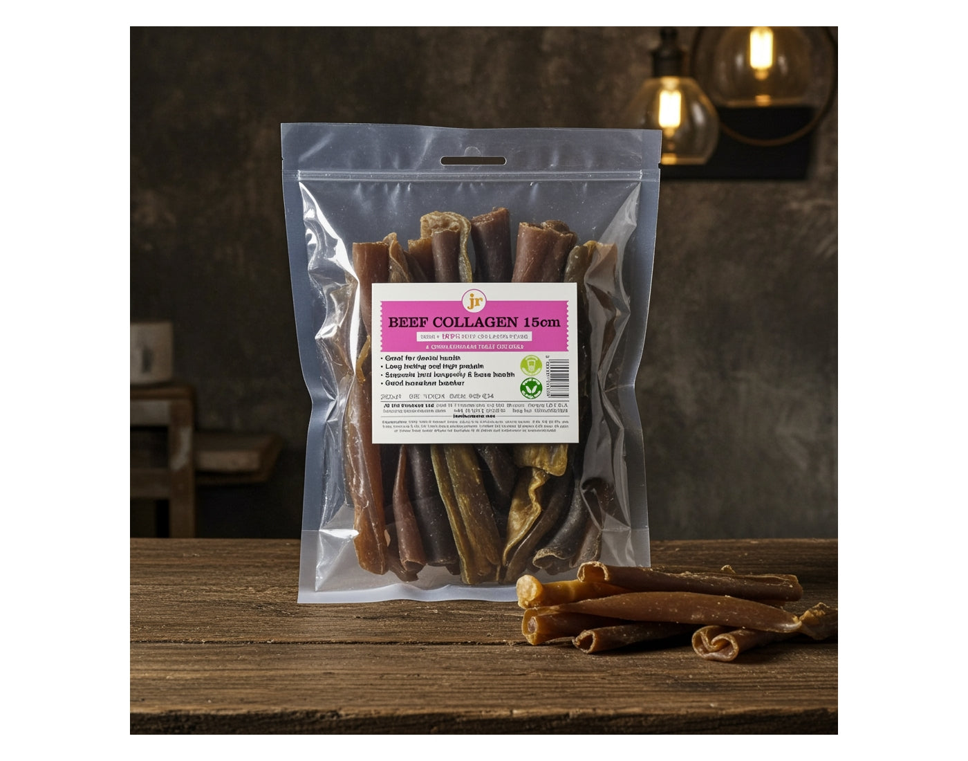 JR Pet Products - Beef Collagen Sticks 250g - Buy Online SPR Centre UK