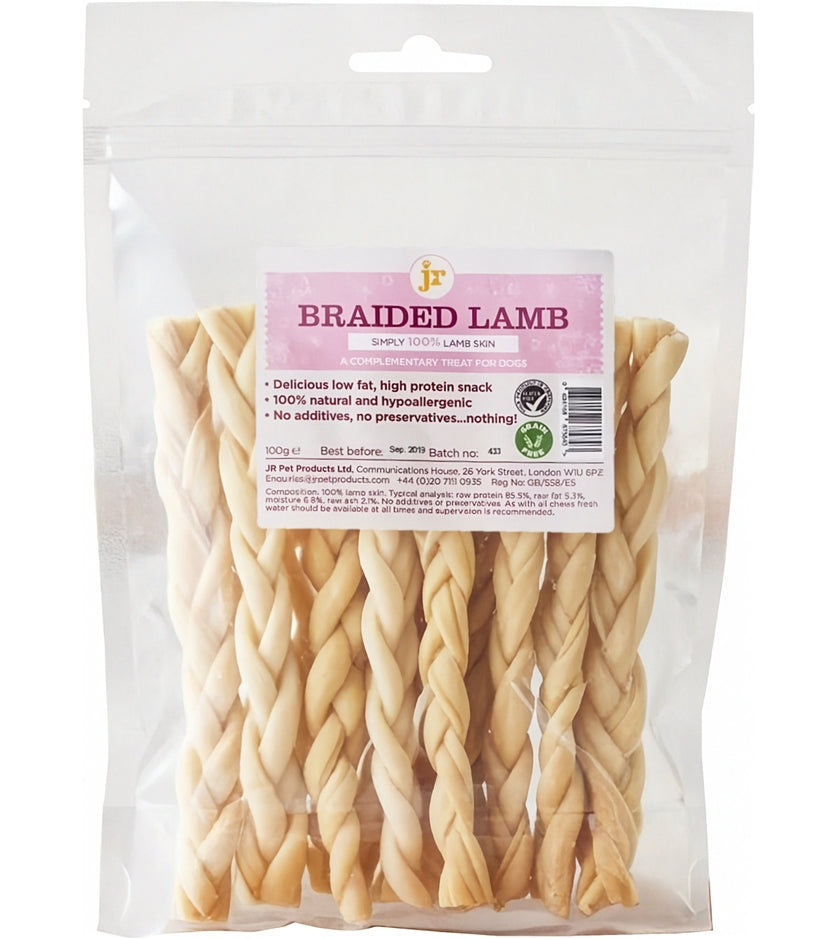 JR Pet Products - Braided Lamb 100g - Buy Online SPR Centre UK