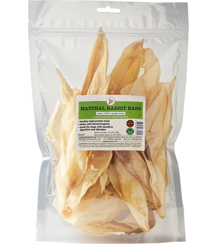 JR Pet Products - Natural Rabbits Ears 100g - Buy Online SPR Centre UK