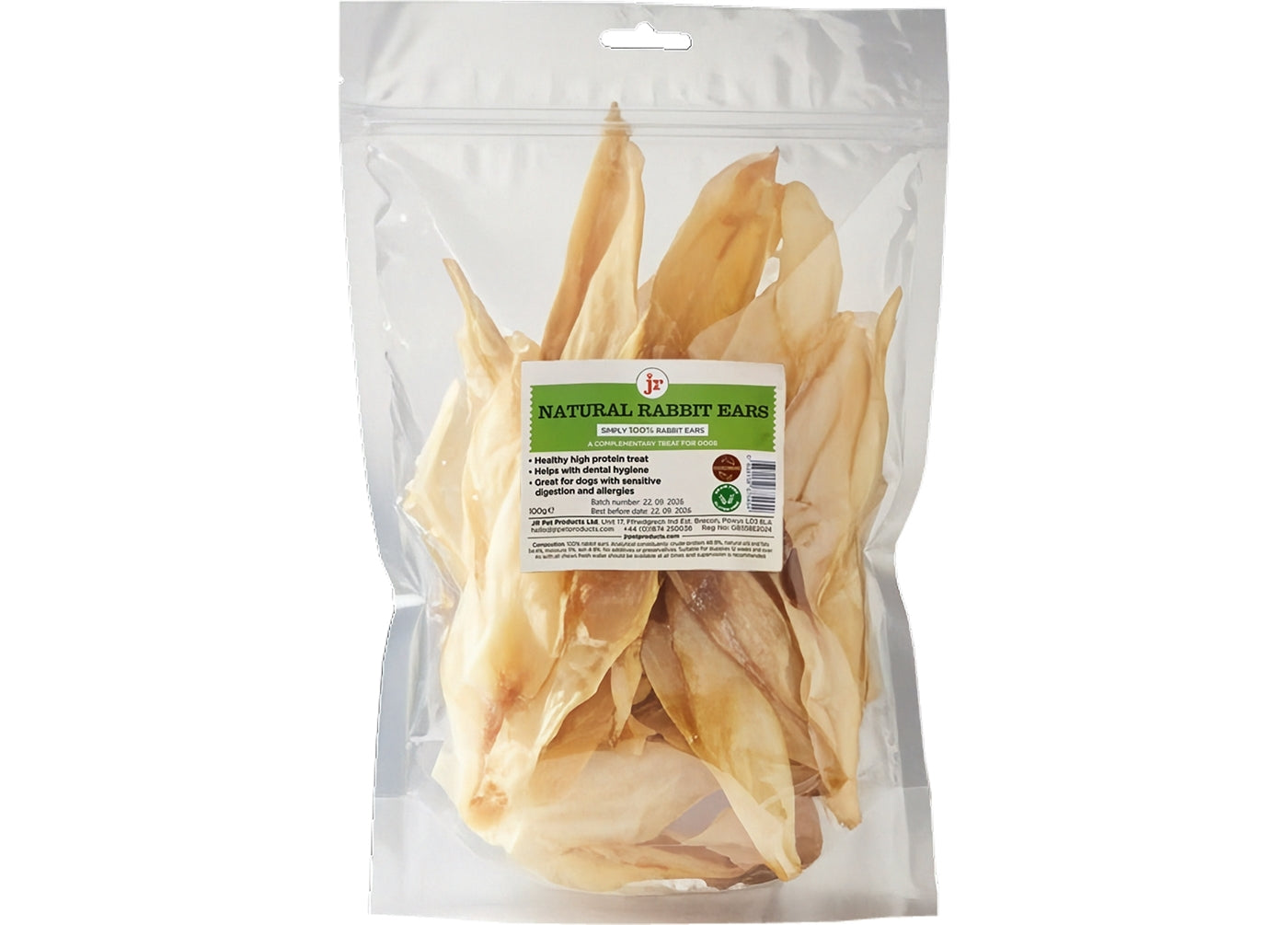 JR Pet Products - Natural Rabbits Ears 100g - Buy Online SPR Centre UK