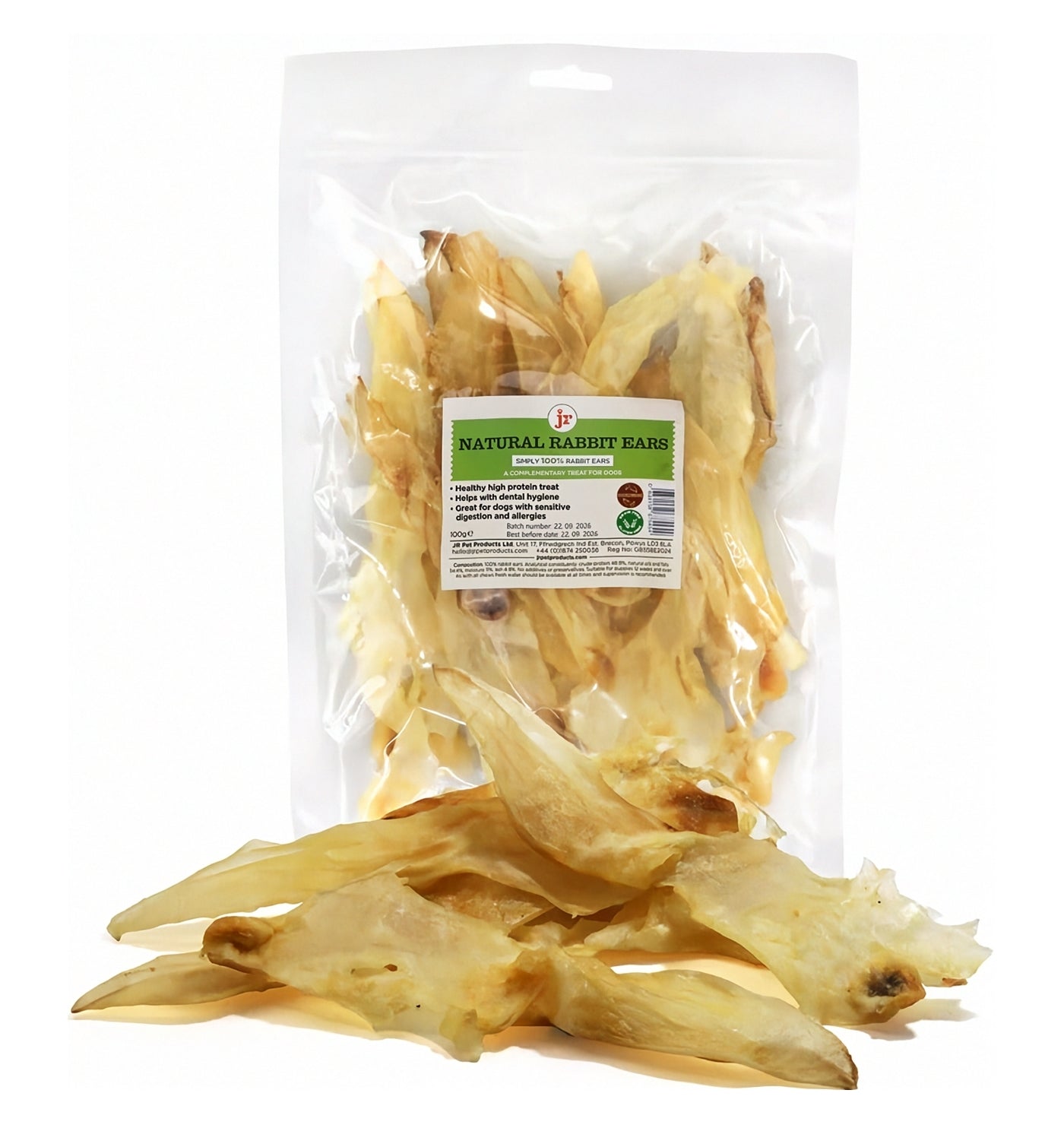 JR Pet Products - Natural Rabbits Ears 100g - Buy Online SPR Centre UK