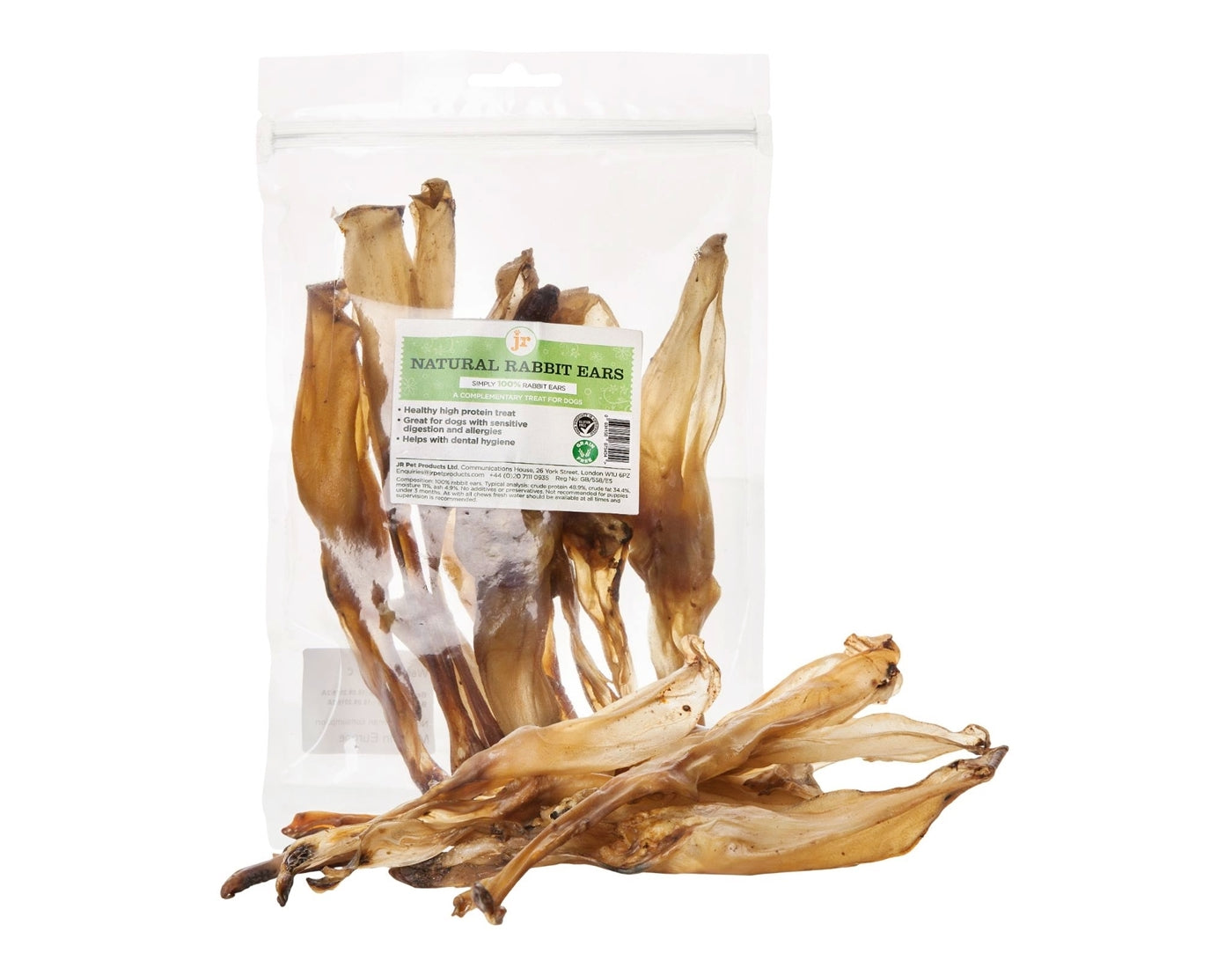 JR Pet Products - Natural Rabbits Ears 100g - Buy Online SPR Centre UK