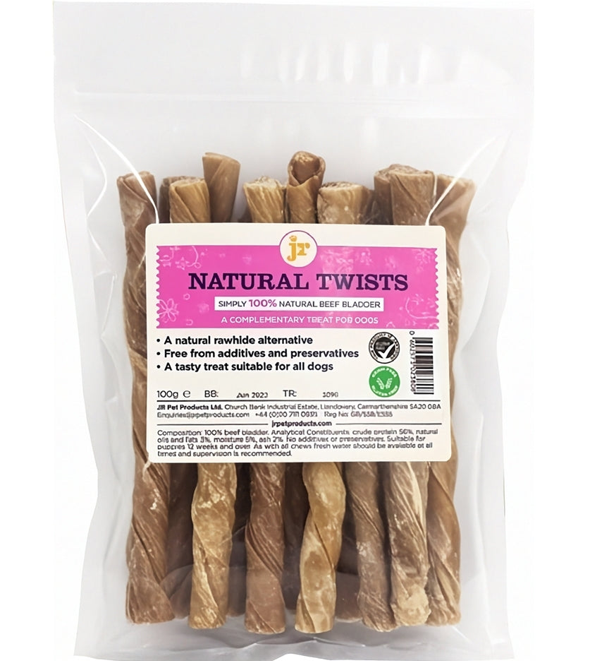 JR Pet Products - Natural Twists (Beef) 100g - Buy Online SPR Centre UK