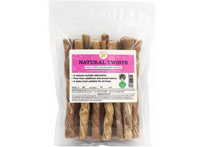 JR Pet Products - Natural Twists (Beef) 100g - Buy Online SPR Centre UK