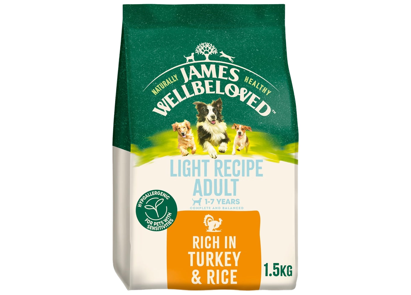 James Wellbeloved Adult Light Dog Food - Turkey & Rice 1.5kg - Buy Online SPR Centre UK