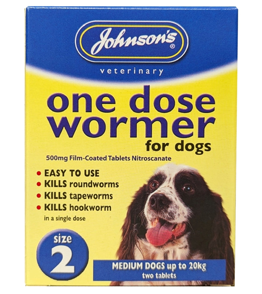 Johnson's - One Dose Wormer for Medium Dogs 8-20kg - Buy Online SPR Centre UK
