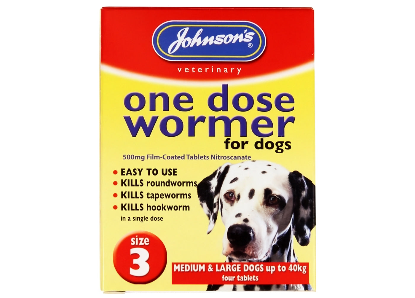 Johnson's - One Dose Wormer for Larger Dogs 8-40kg - Buy Online SPR Centre UK