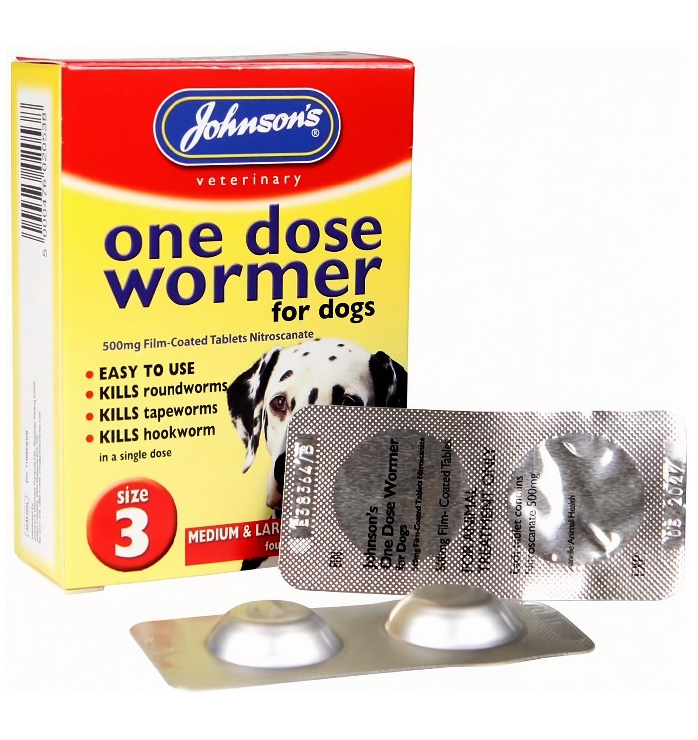 Johnson's - One Dose Wormer for Larger Dogs 8-40kg - Buy Online SPR Centre UK