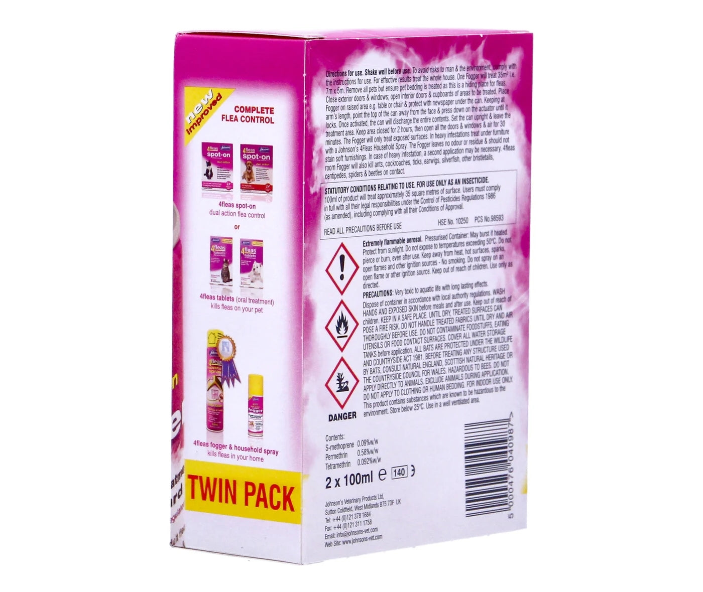 Johnson's 4fleas Room Fogger (Twin Pack) - Buy Online SPR Centre UK