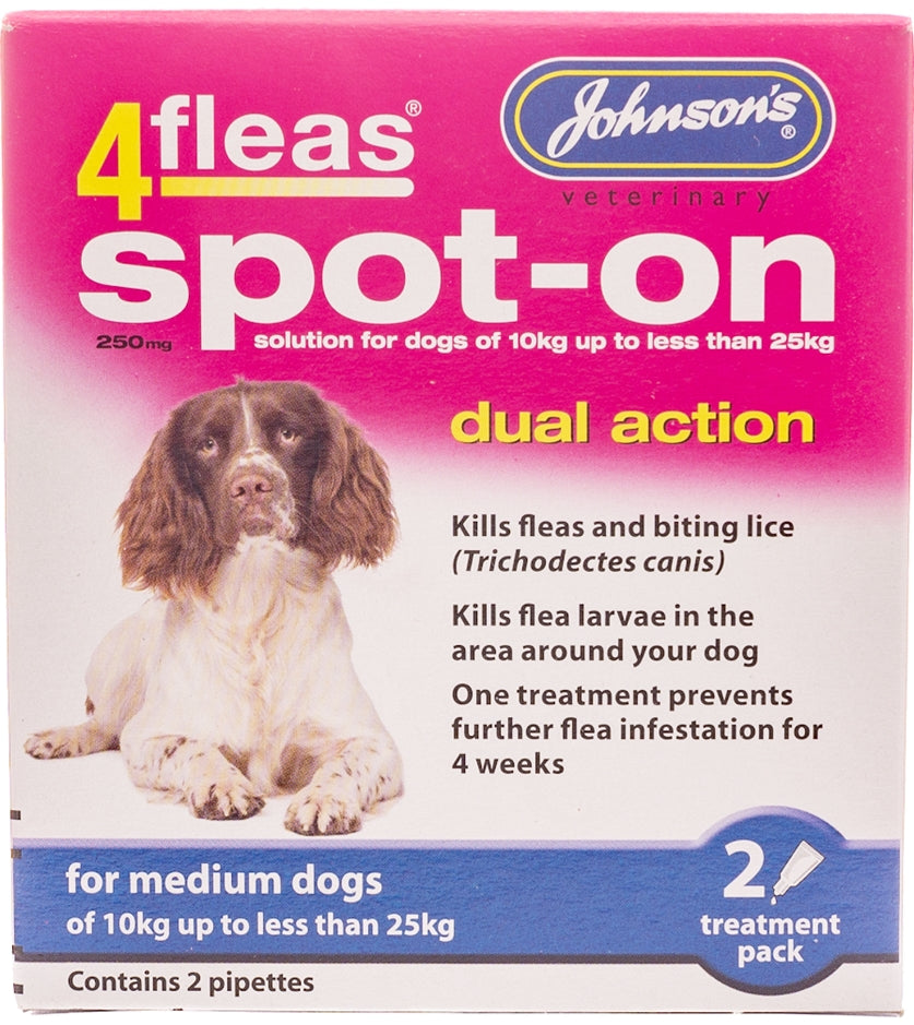 Johnson's 4fleas Spot-on for Medium Dogs - Buy Online SPR Centre UK