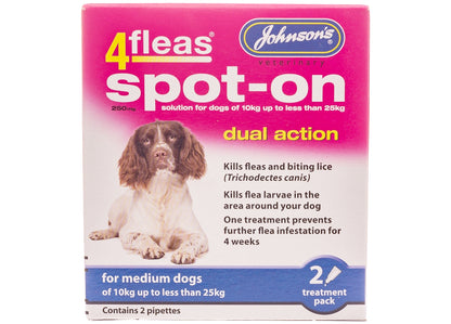 Johnson's 4fleas Spot-on for Medium Dogs - Buy Online SPR Centre UK