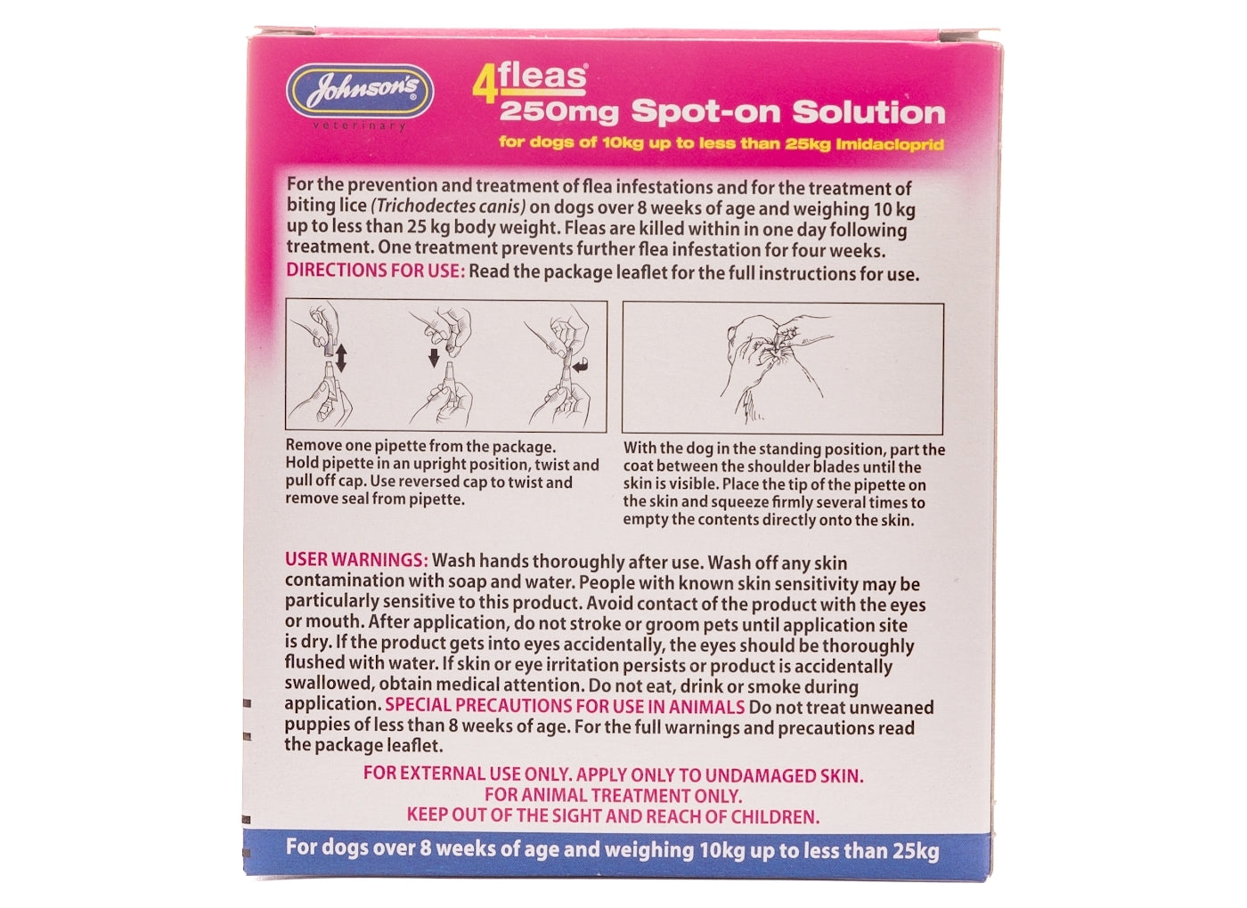 Johnson's 4fleas Spot-on for Medium Dogs - Buy Online SPR Centre UK