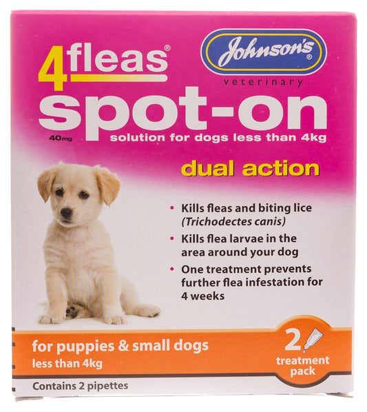 Johnson's 4fleas Spot-on for Puppies & Small Dogs - Buy Online SPR Centre UK