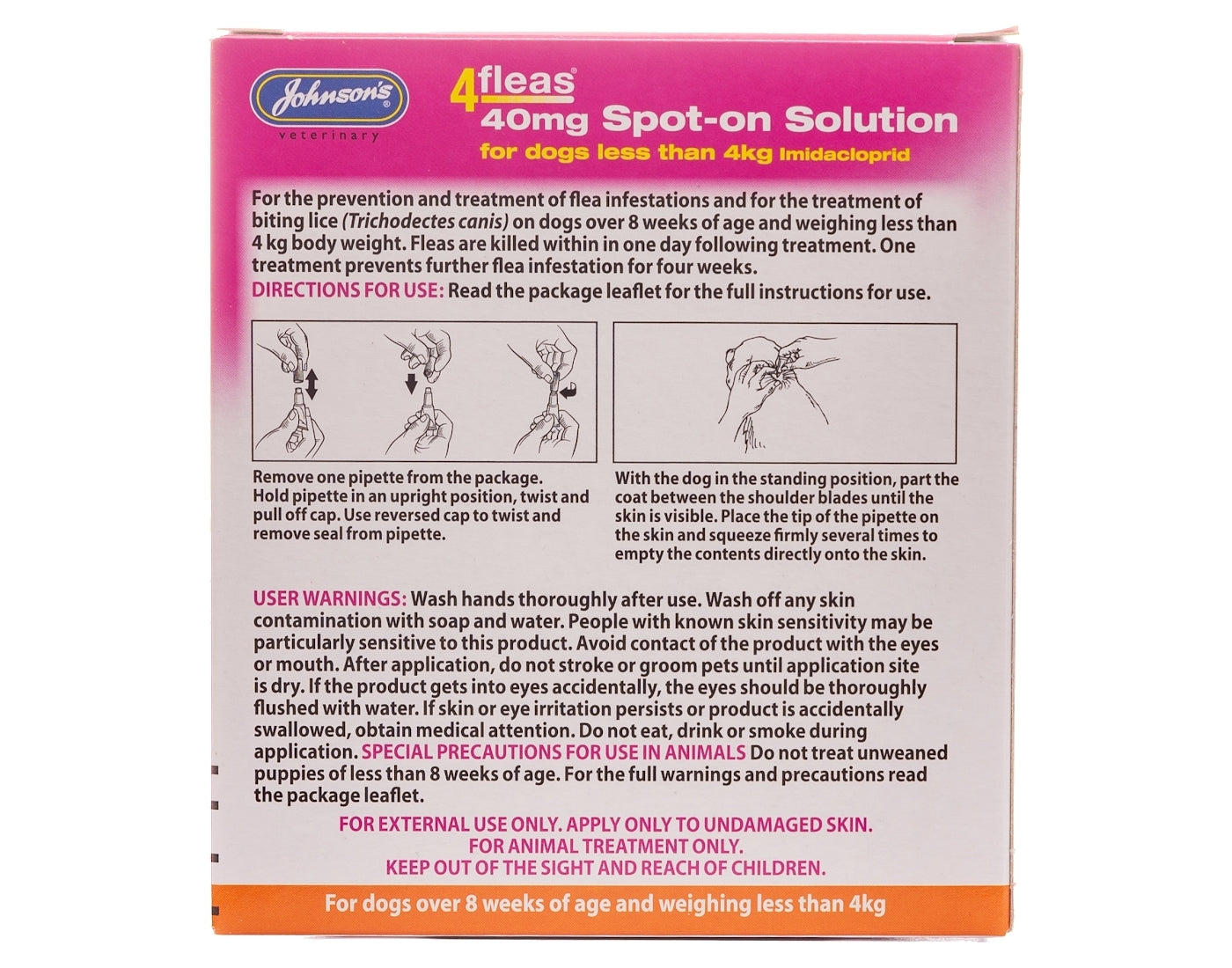 Johnson's 4fleas Spot-on for Puppies & Small Dogs - Buy Online SPR Centre UK