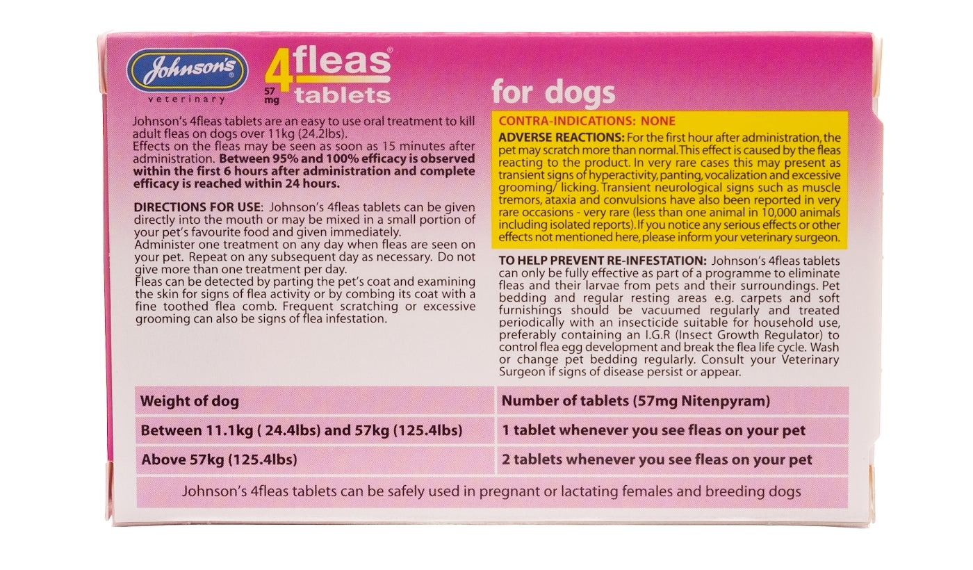 Johnson's 4fleas Tablets for Large Dogs - 3 x tablets - Buy Online SPR Centre UK