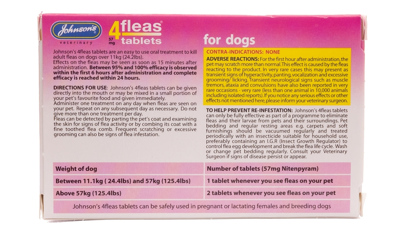 Johnson's 4fleas Tablets for Large Dogs - 6 x tablets - Buy Online SPR Centre UK