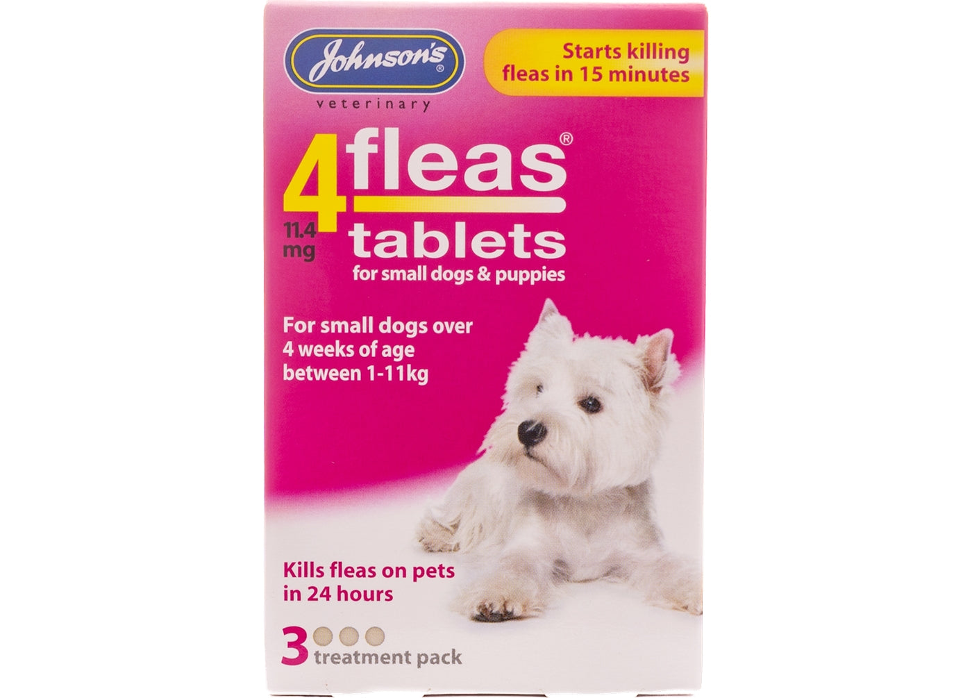 Johnson's 4fleas Tablets for Puppies & Small Dogs - 3 x tablets - Buy Online SPR Centre UK
