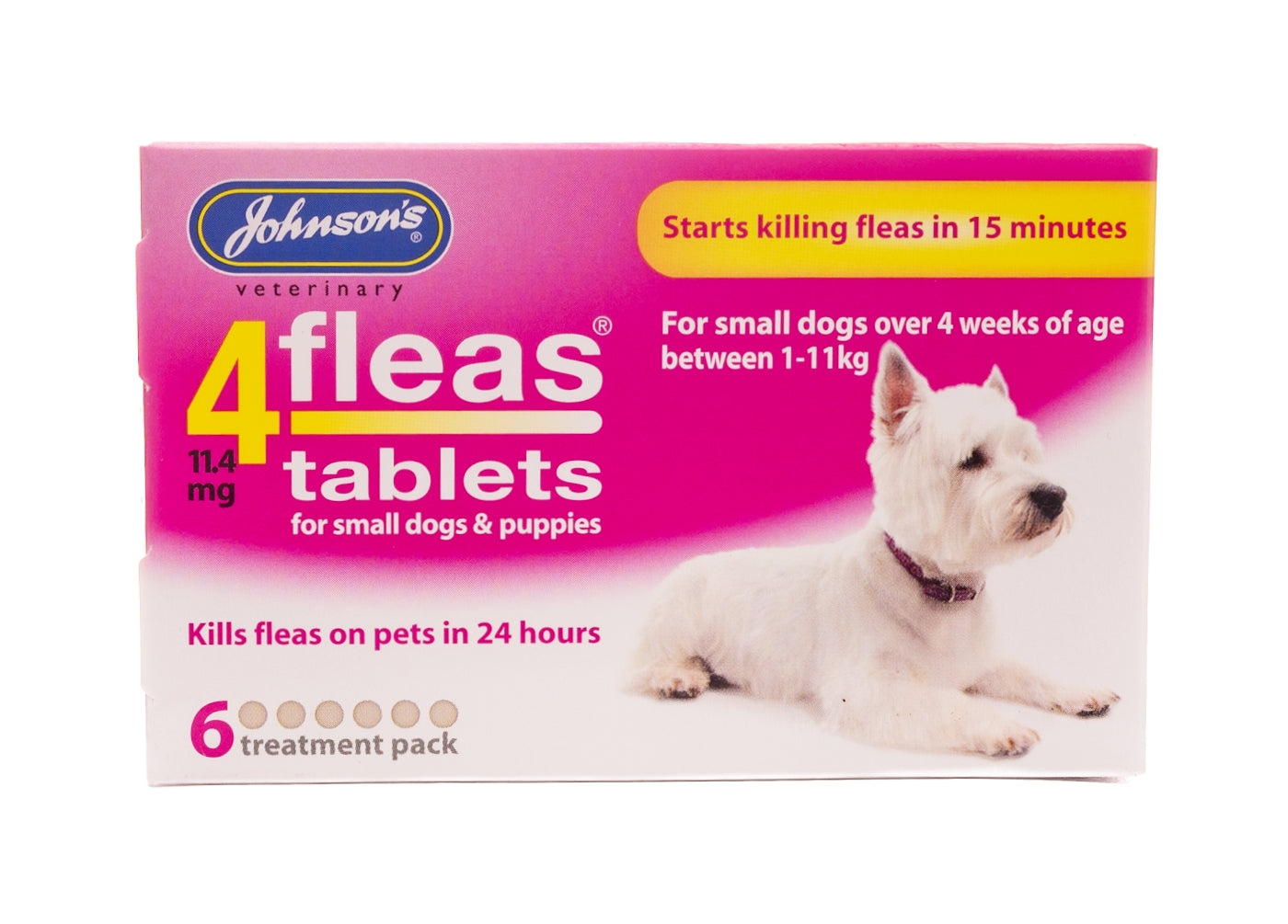 Johnson's 4fleas Tablets for Puppies & Small Dogs - 6 x tablets - Buy Online SPR Centre UK