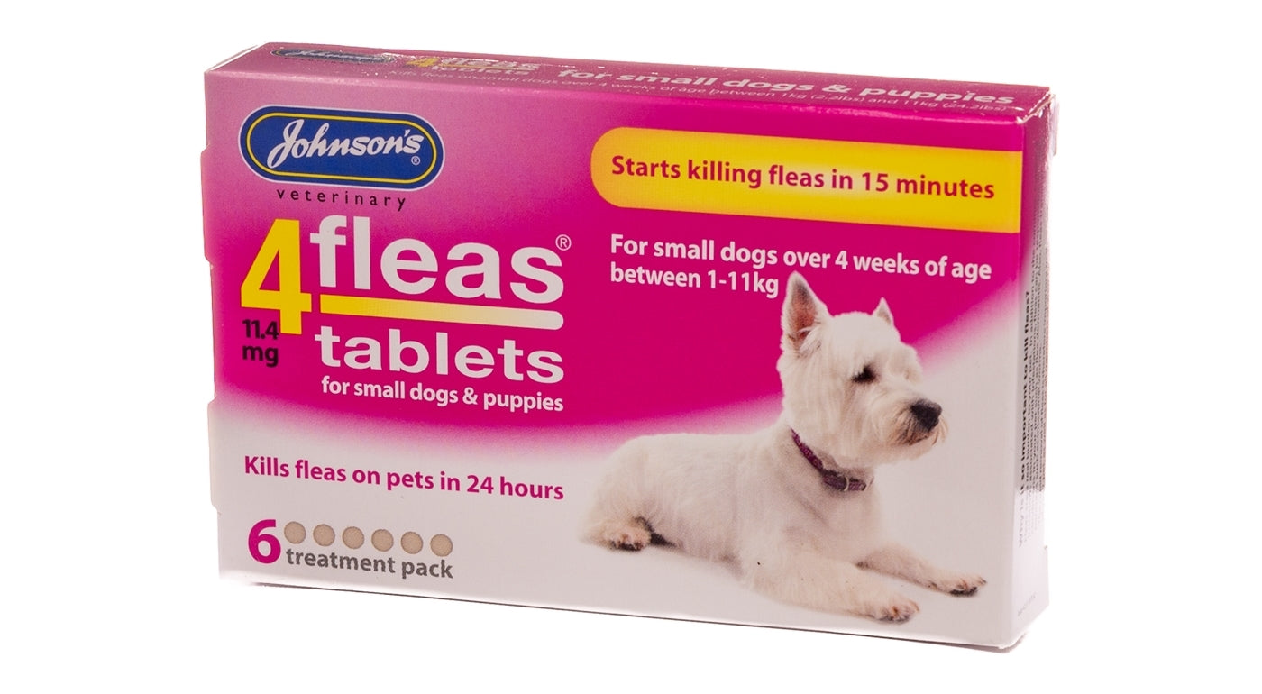 Johnson's 4fleas Tablets for Puppies & Small Dogs - 6 x tablets - Buy Online SPR Centre UK