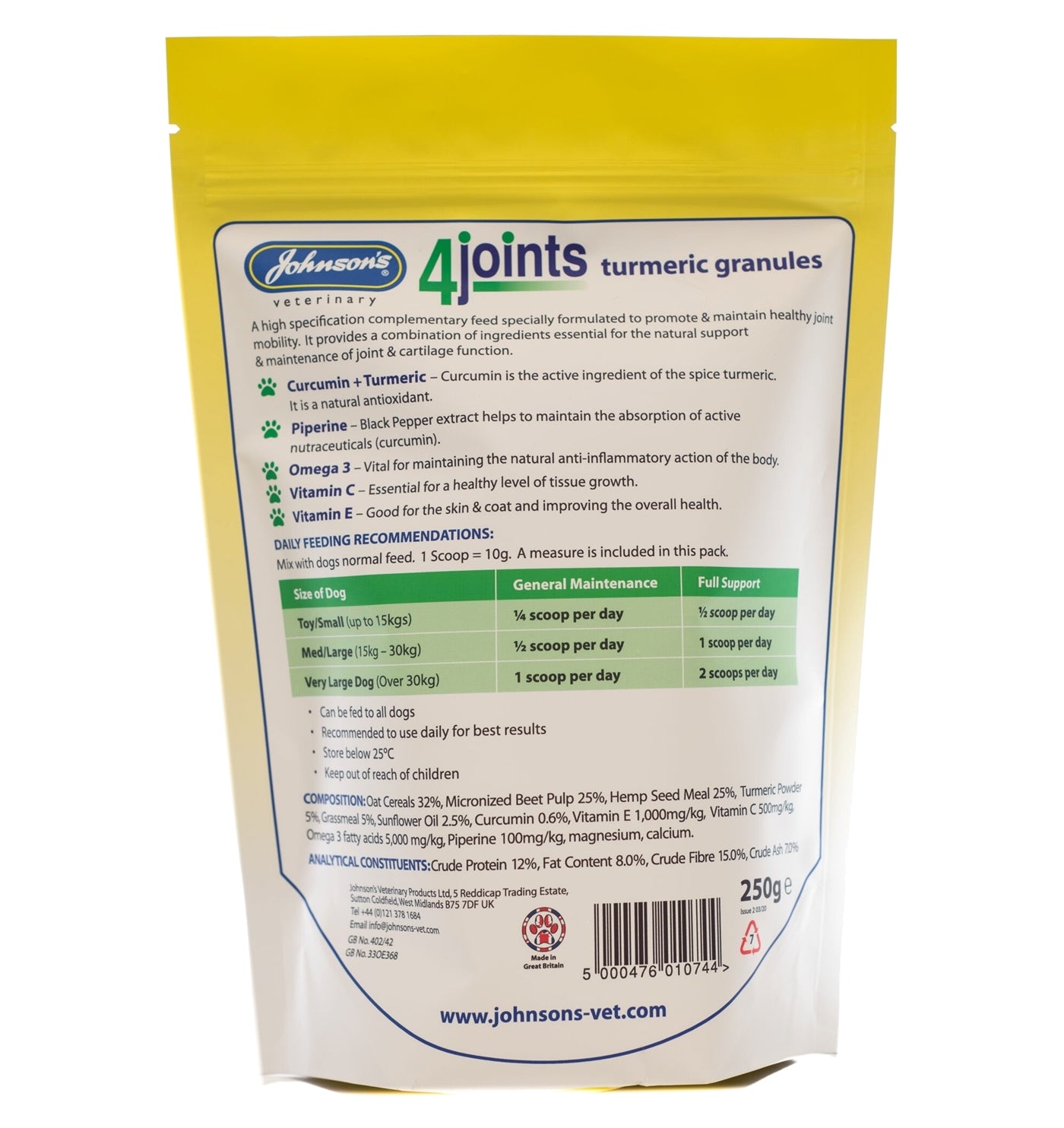 Johnson's - 4joints Turmeric Granules - Buy Online SPR Centre UK
