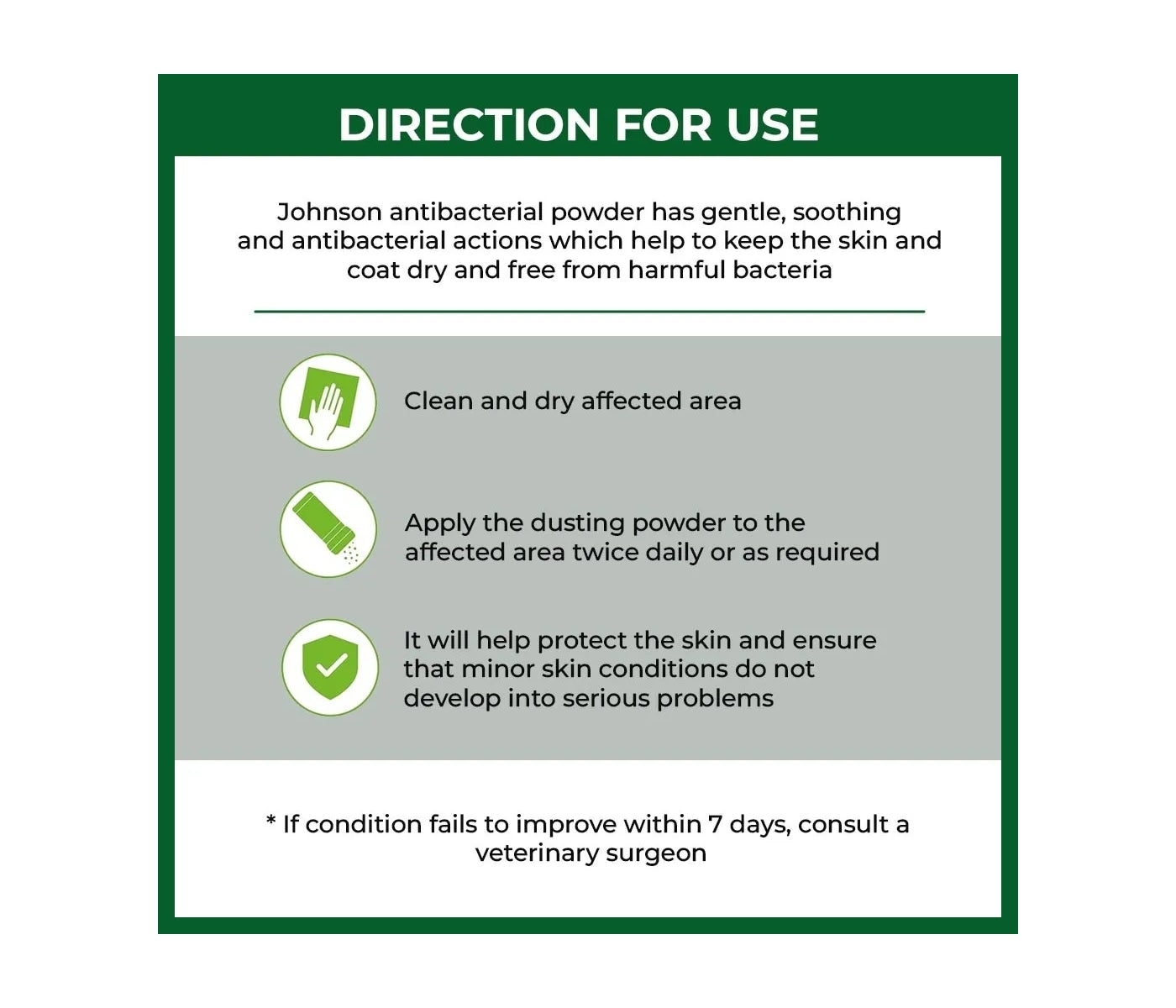 Johnson's - Antibacterial Powder for Dogs & Cats - Buy Online SPR Centre UK