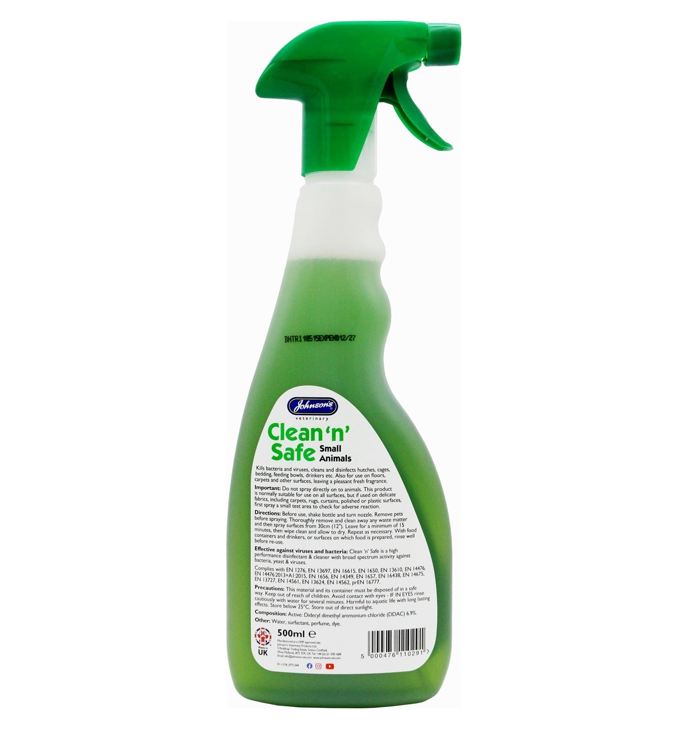 Johnson's - Clean 'n' Safe Disinfectant for Small Animals - Buy Online SPR Centre UK