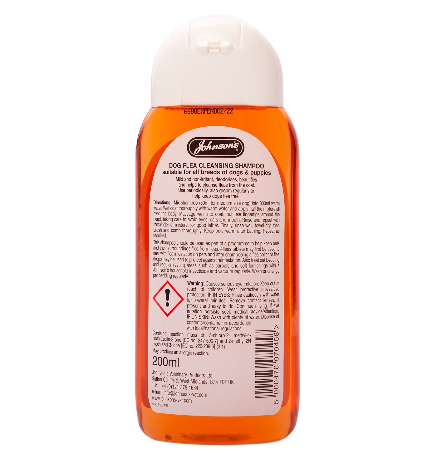 Johnson's Dog Flea Cleansing Shampoo 200ml - Buy Online SPR Centre UK