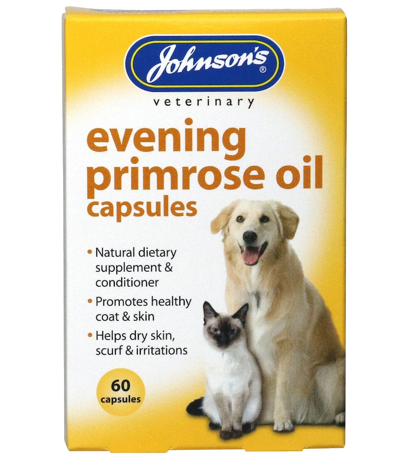 Johnson's - Evening Primrose Oil Capsules for Dogs & Cats - Buy Online SPR Centre UK