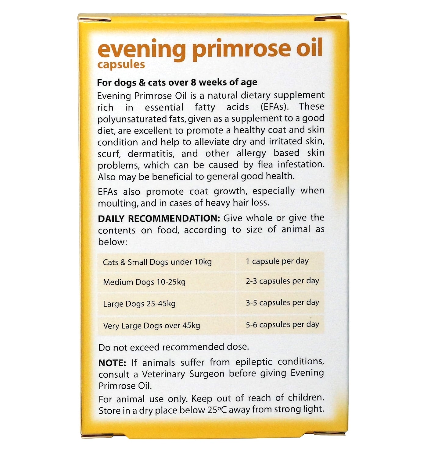 Johnson's - Evening Primrose Oil Capsules for Dogs & Cats - Buy Online SPR Centre UK
