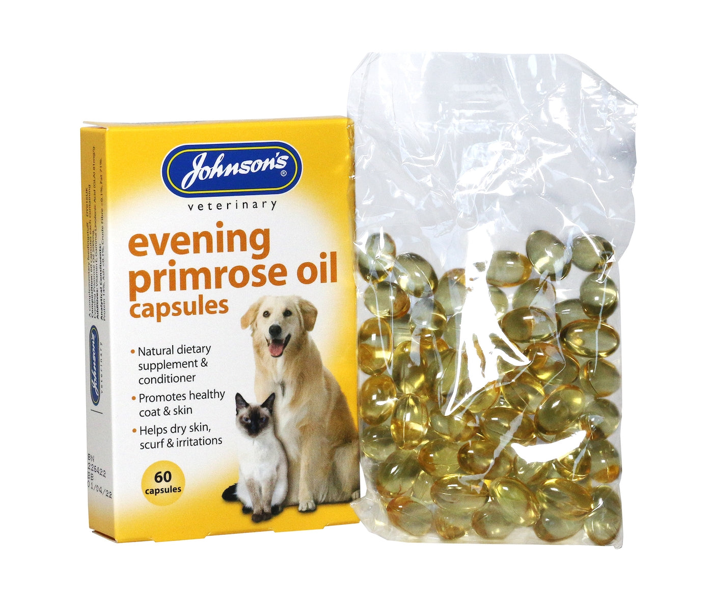 Johnson's - Evening Primrose Oil Capsules for Dogs & Cats - Buy Online SPR Centre UK