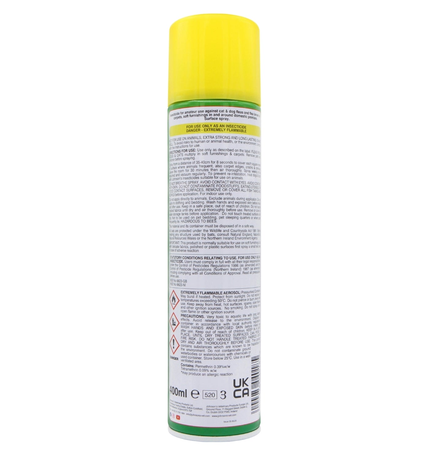Johnson's House Flea Spray 400ml - Buy Online SPR Centre UK