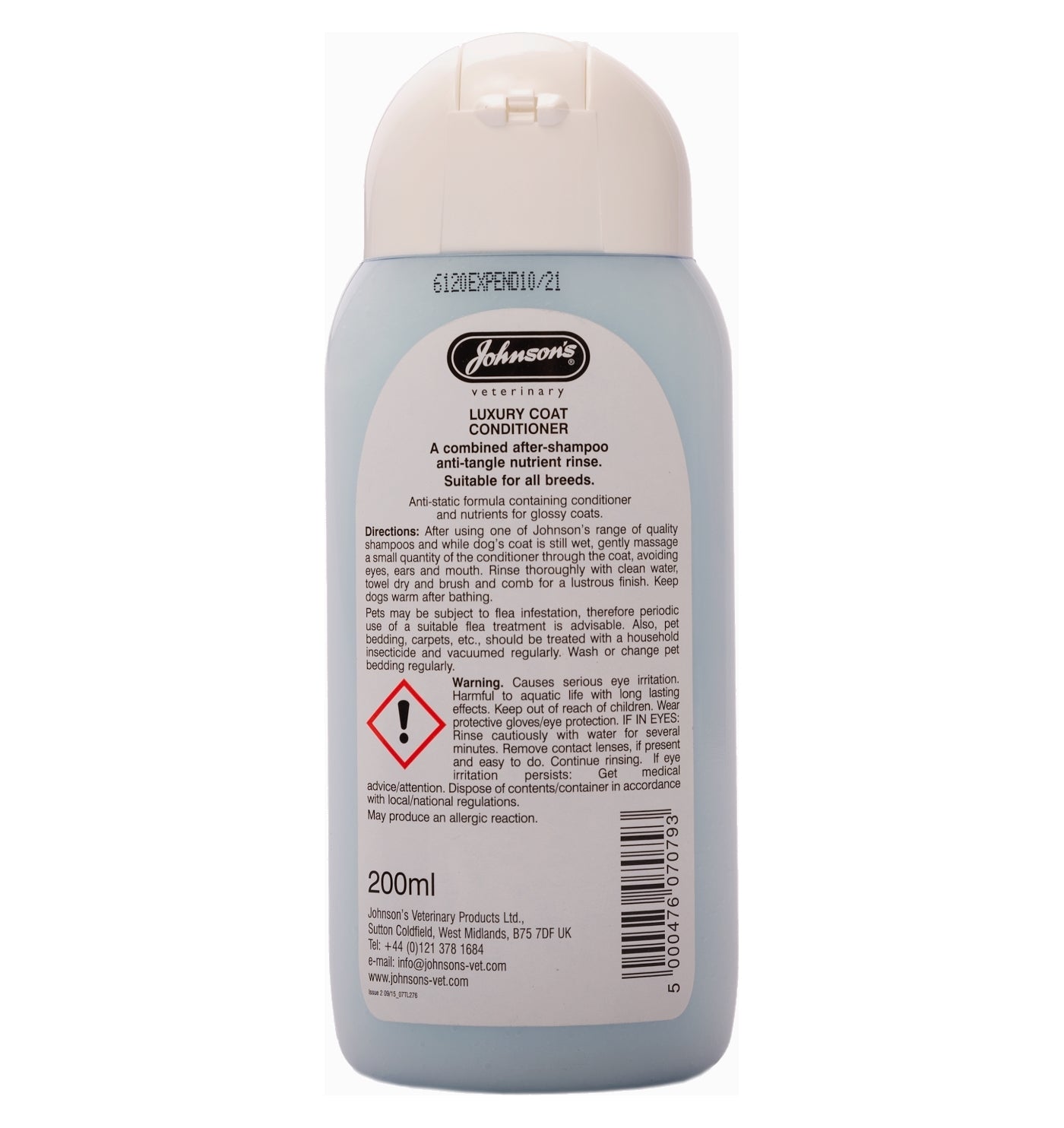 Johnson's Luxury Coat Conditioner for Dogs 200ml - Buy Online SPR Centre UK