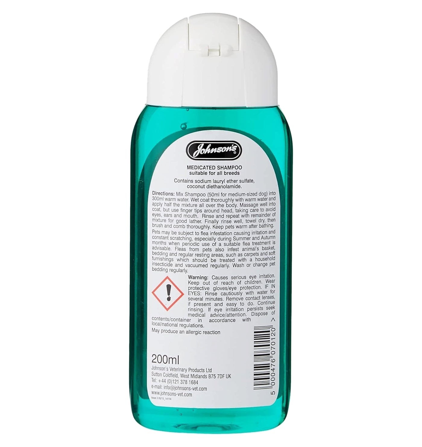 Johnson's Medicated Shampoo for Dogs 200ml - Buy Online SPR Centre UK
