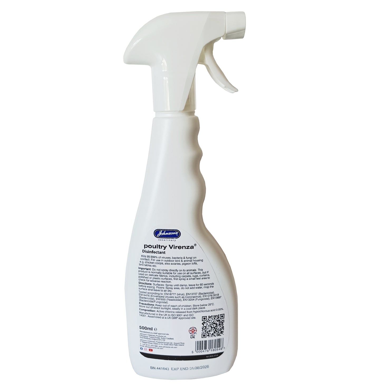 Johnson's - Poultry Virenza Disinfectant Spray - Buy Online SPR Centre UK
