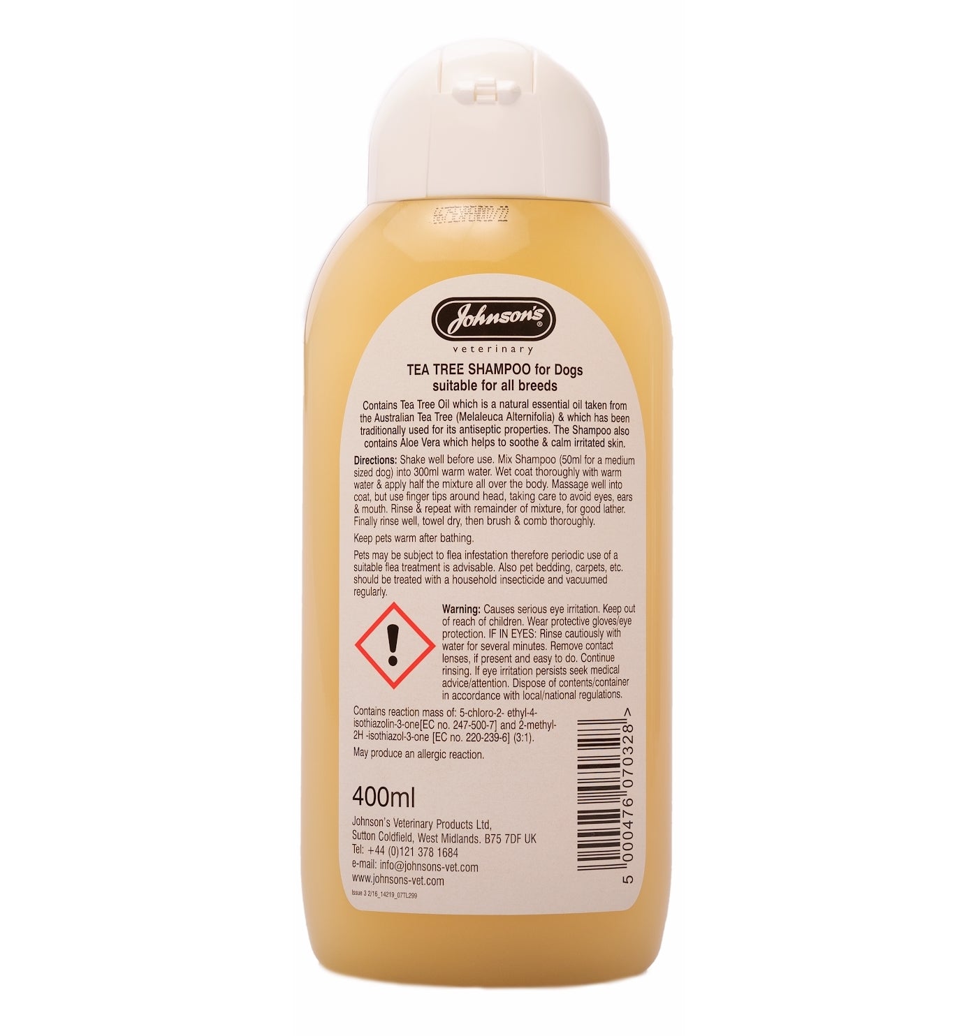 Johnson's Tea Tree Shampoo for Dogs 400ml - Buy Online SPR Centre UK