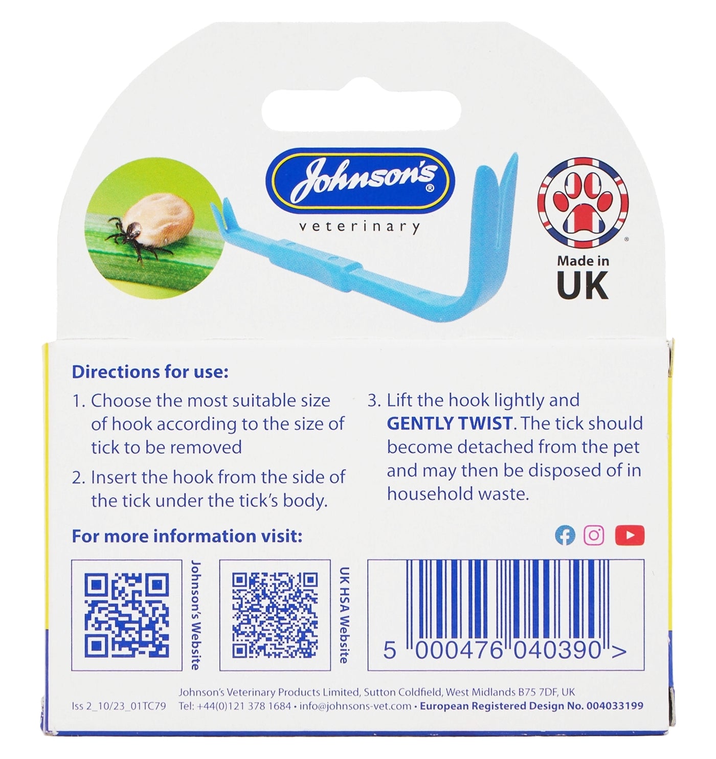 Johnson's - Tick Remover - Buy Online SPR Centre UK